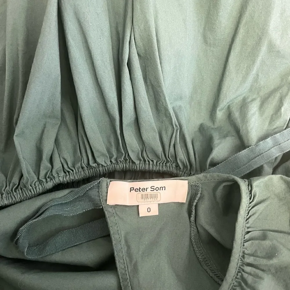 Peter Som Collective Green Puff Sleeve Dress Size 0